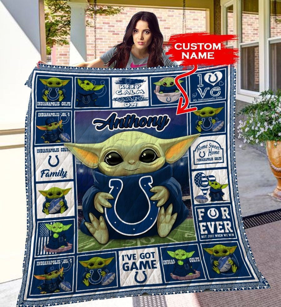 Indianapolis Colts Personalized Premium Quilt BG16
