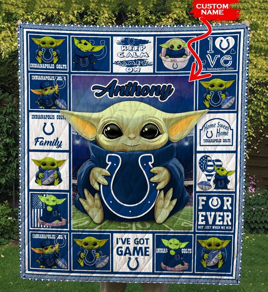 Indianapolis Colts Personalized Premium Quilt BG16