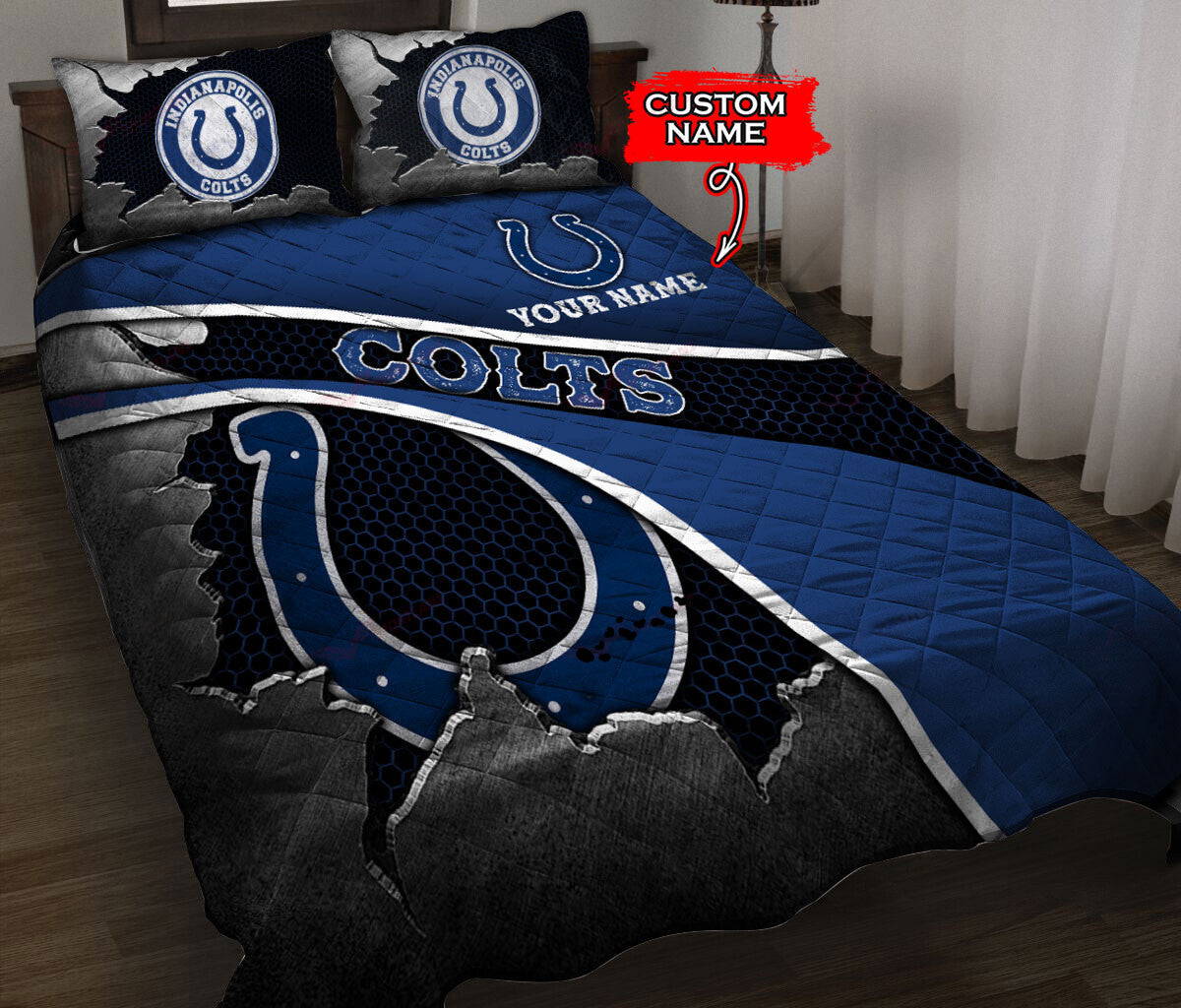 Indianapolis Colts Personalized Quilt Set BG128