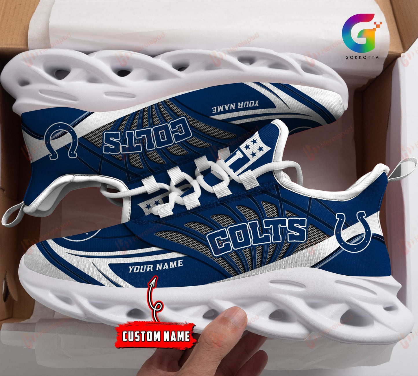 Indianapolis Colts Personalized Yezy Running Sneakers 216