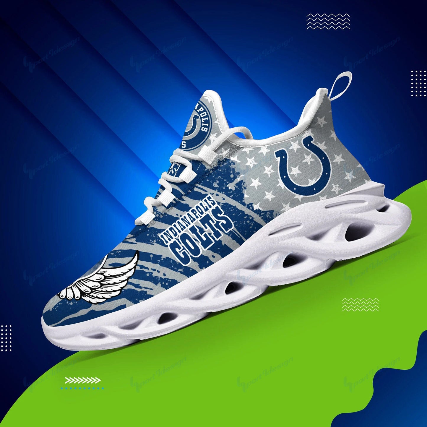 Indianapolis Colts Yezy Running Sneakers BB775