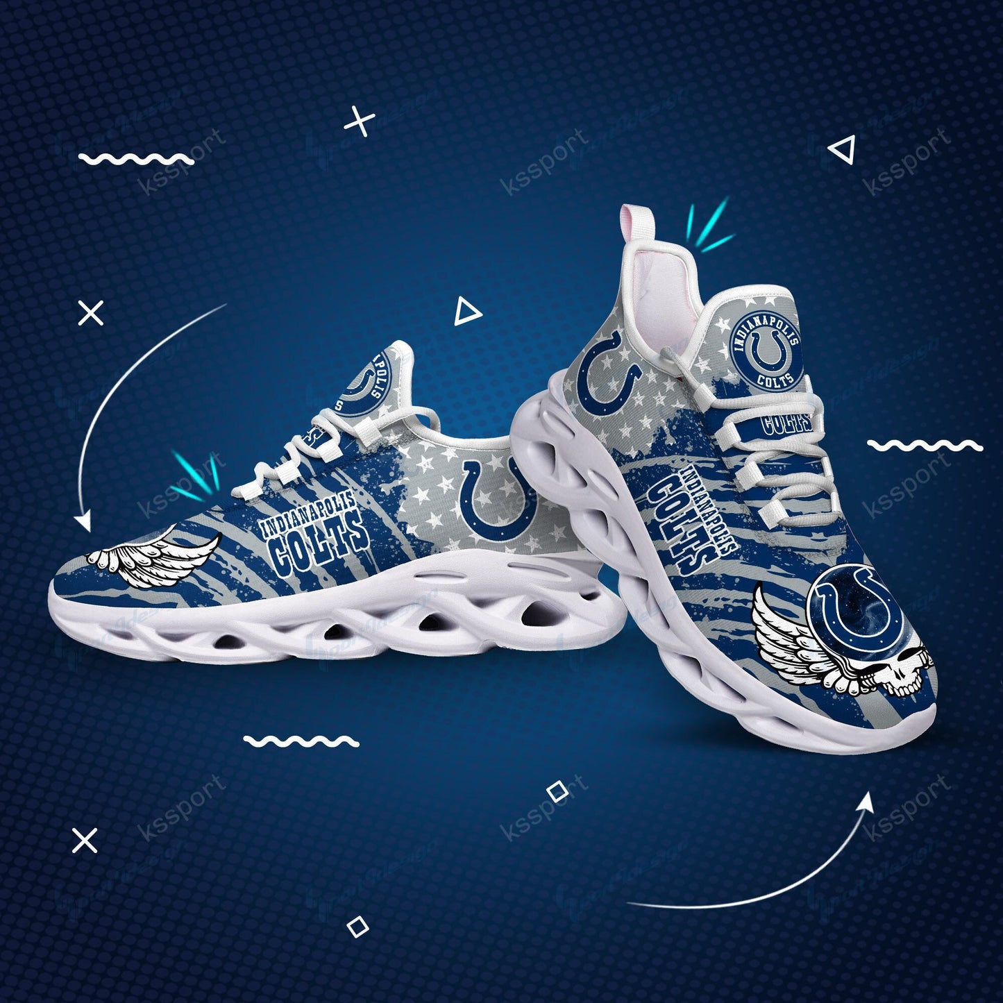 Indianapolis Colts Yezy Running Sneakers BB775