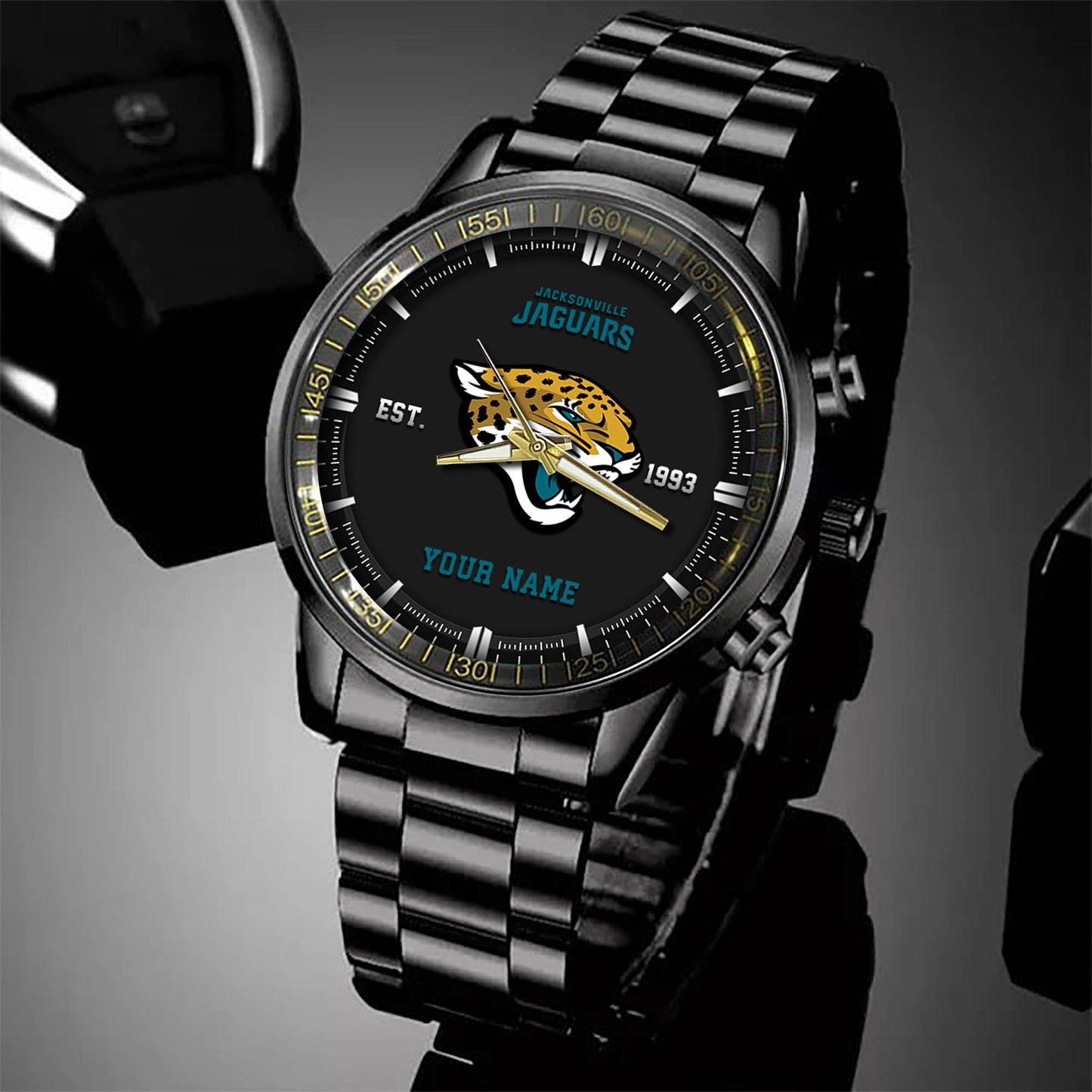 Jacksonville Jaguars Black Fashion Watch Gifts For Sport Fans AZWATCH069
