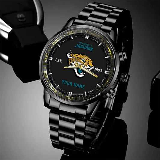 Jacksonville Jaguars Black Fashion Watch Gifts For Sport Fans AZWATCH069