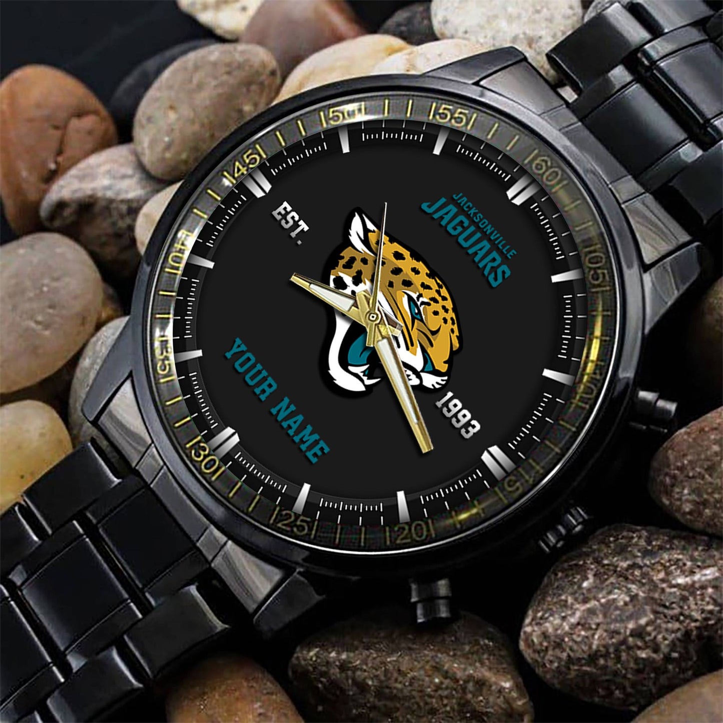 Jacksonville Jaguars Black Fashion Watch Gifts For Sport Fans AZWATCH069