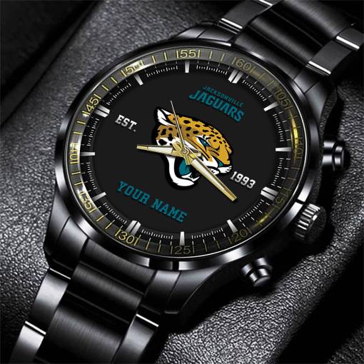 Jacksonville Jaguars Black Fashion Watch Gifts For Sport Fans AZWATCH069