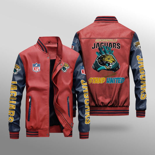 Jacksonville Jaguars Leather Bomber Jacket BG53