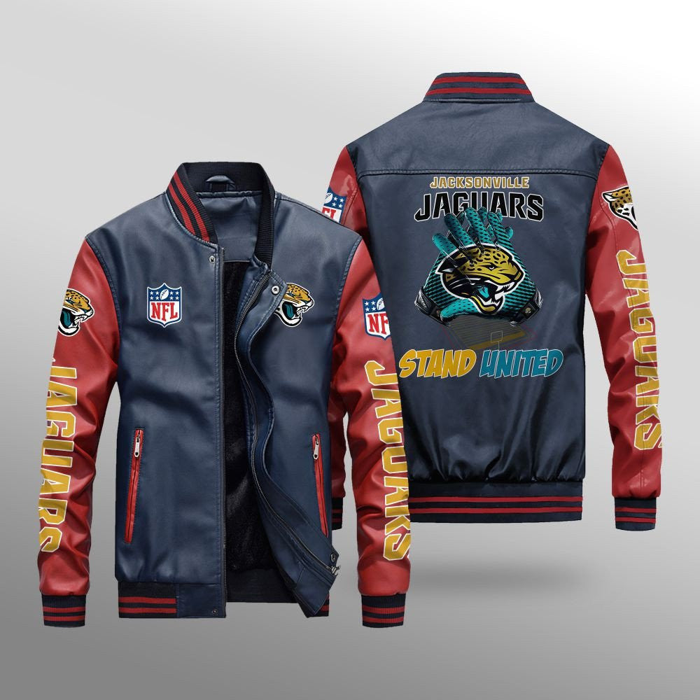 Jacksonville Jaguars Leather Bomber Jacket BG53