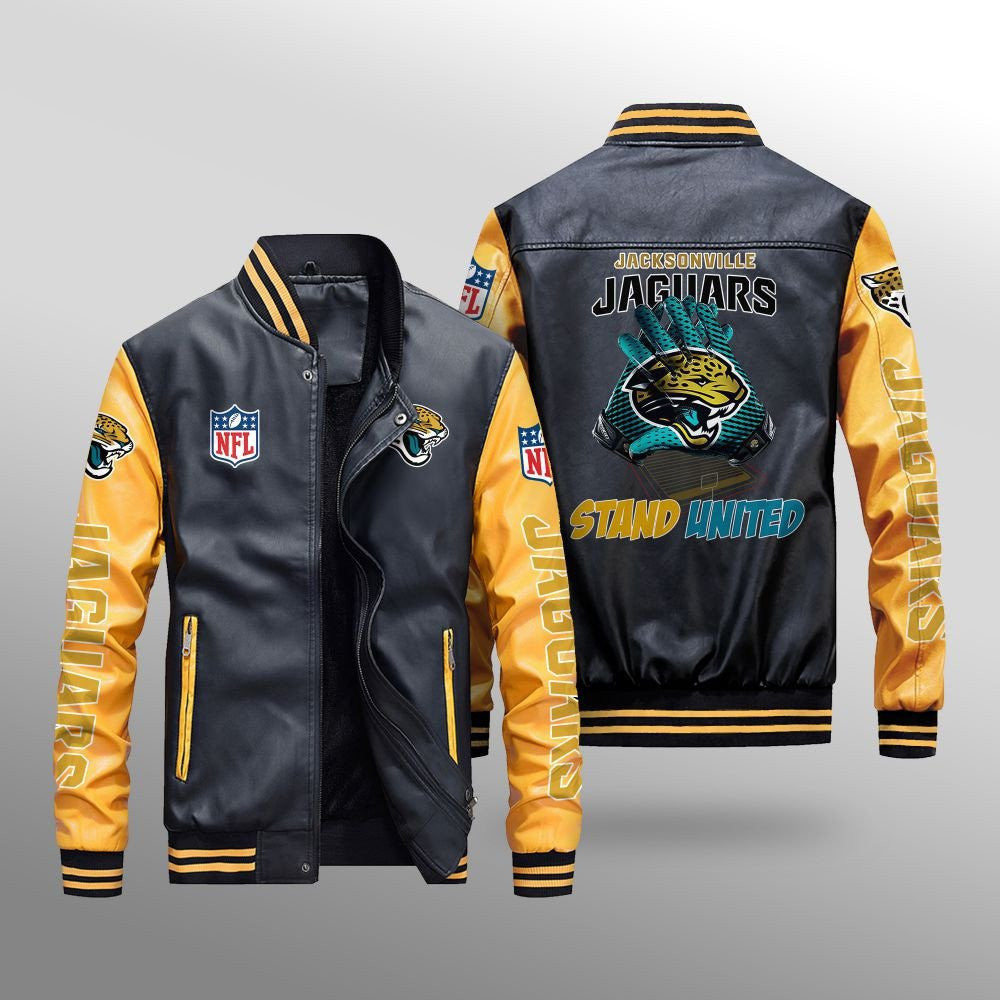 Jacksonville Jaguars Leather Bomber Jacket BG53