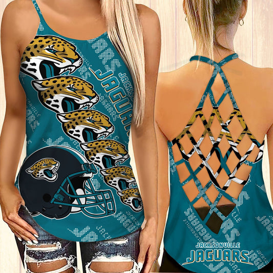 Jacksonville Jaguars Leggings And Cross Tank Top BG14