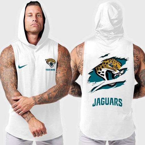 Jacksonville Jaguars Men Workout Hooded Tank Top AZMGSH015