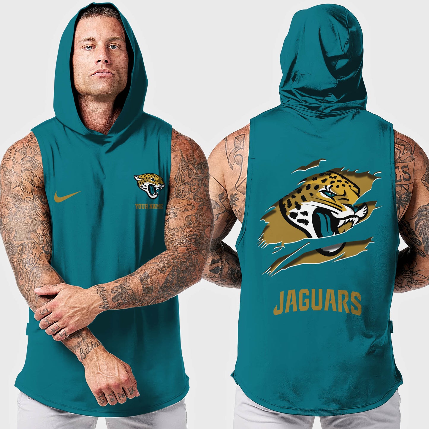 Jacksonville Jaguars Men Workout Hooded Tank Top AZMGSH015