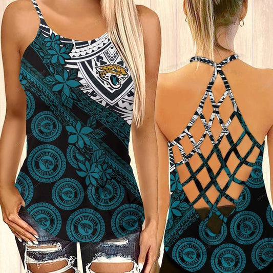 Jacksonville Jaguars NFL-Cross Tank top Polynesian
