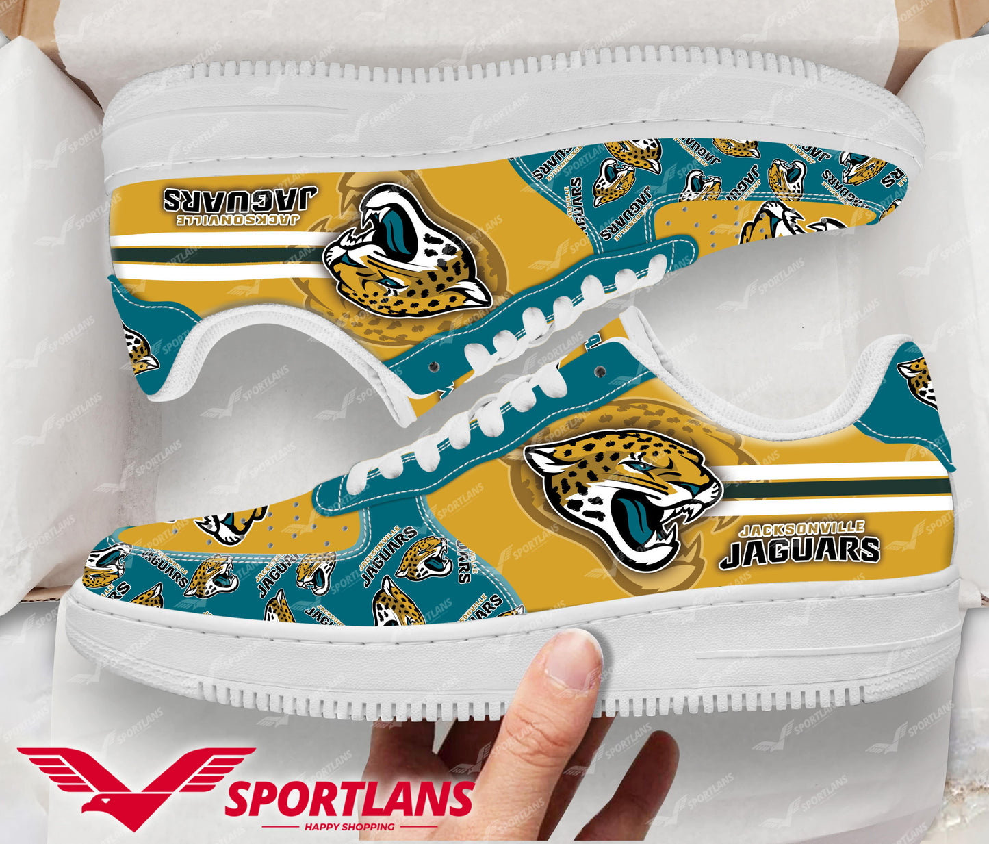 Jacksonville Jaguars NFL Personalized Air Force 1 Shoes