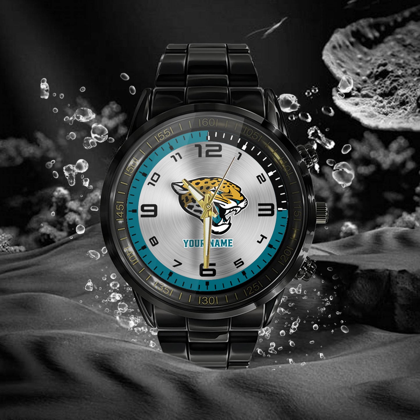 Jacksonville Jaguars Black Fashion Watch Gifts For Sport Fans AZWATCH015