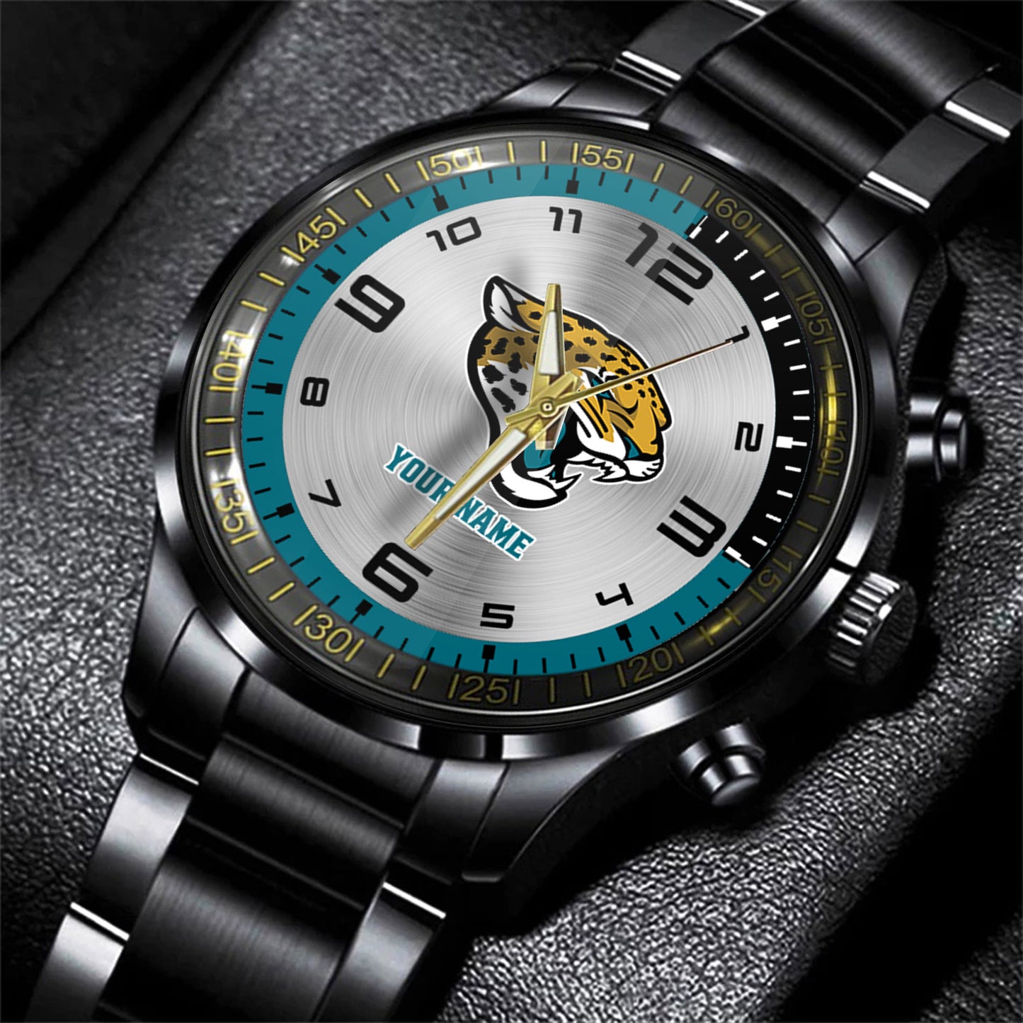 Jacksonville Jaguars Black Fashion Watch Gifts For Sport Fans AZWATCH015
