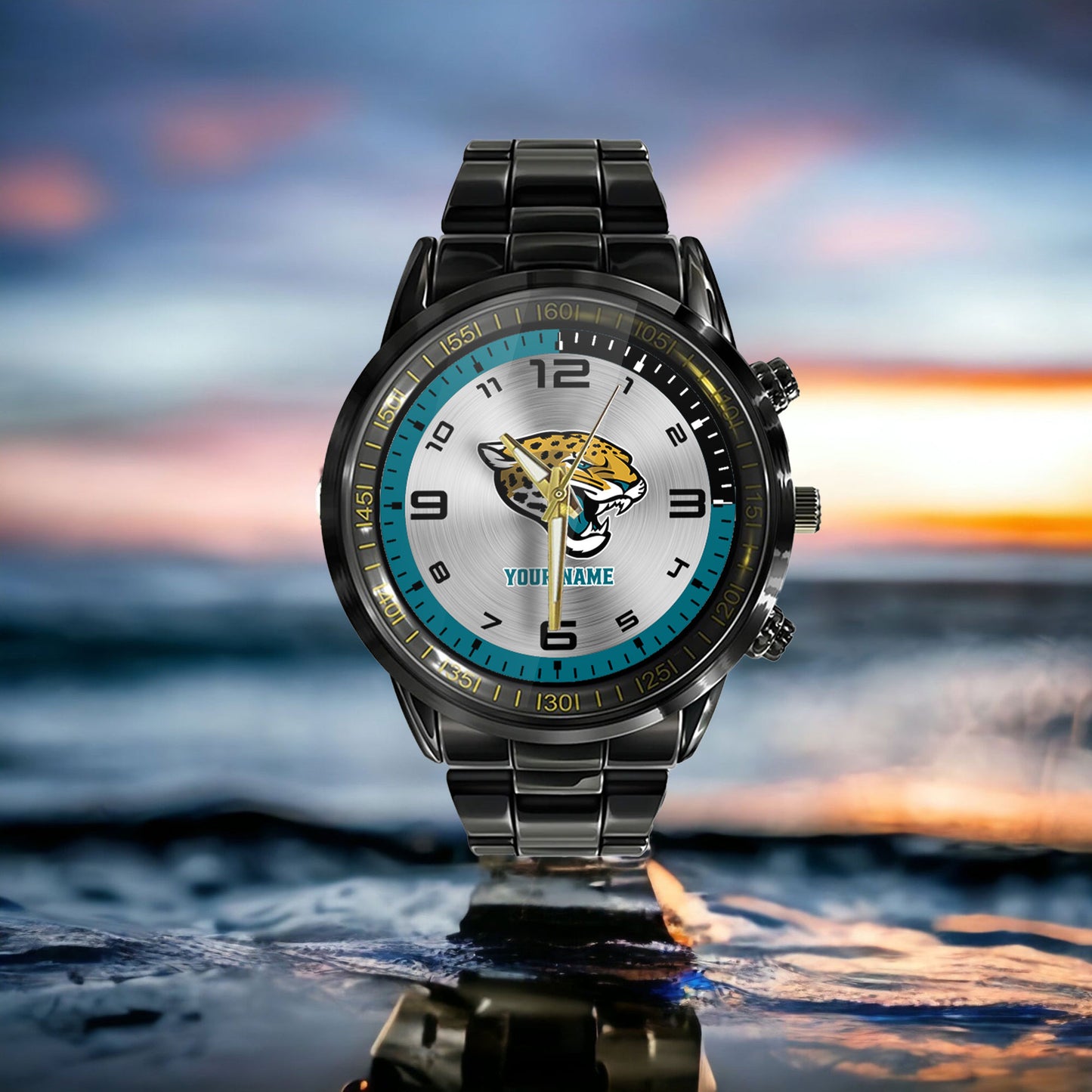 Jacksonville Jaguars Black Fashion Watch Gifts For Sport Fans AZWATCH015