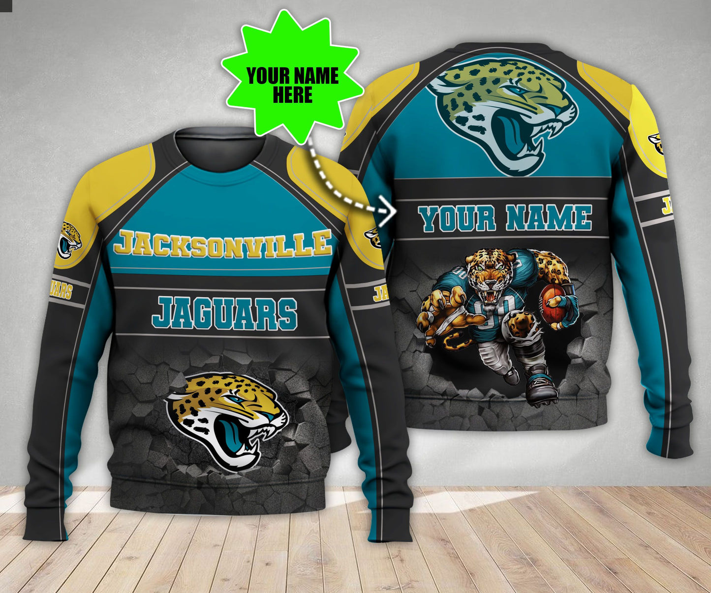 Jacksonville Jaguars Personalized All Over Printed 580