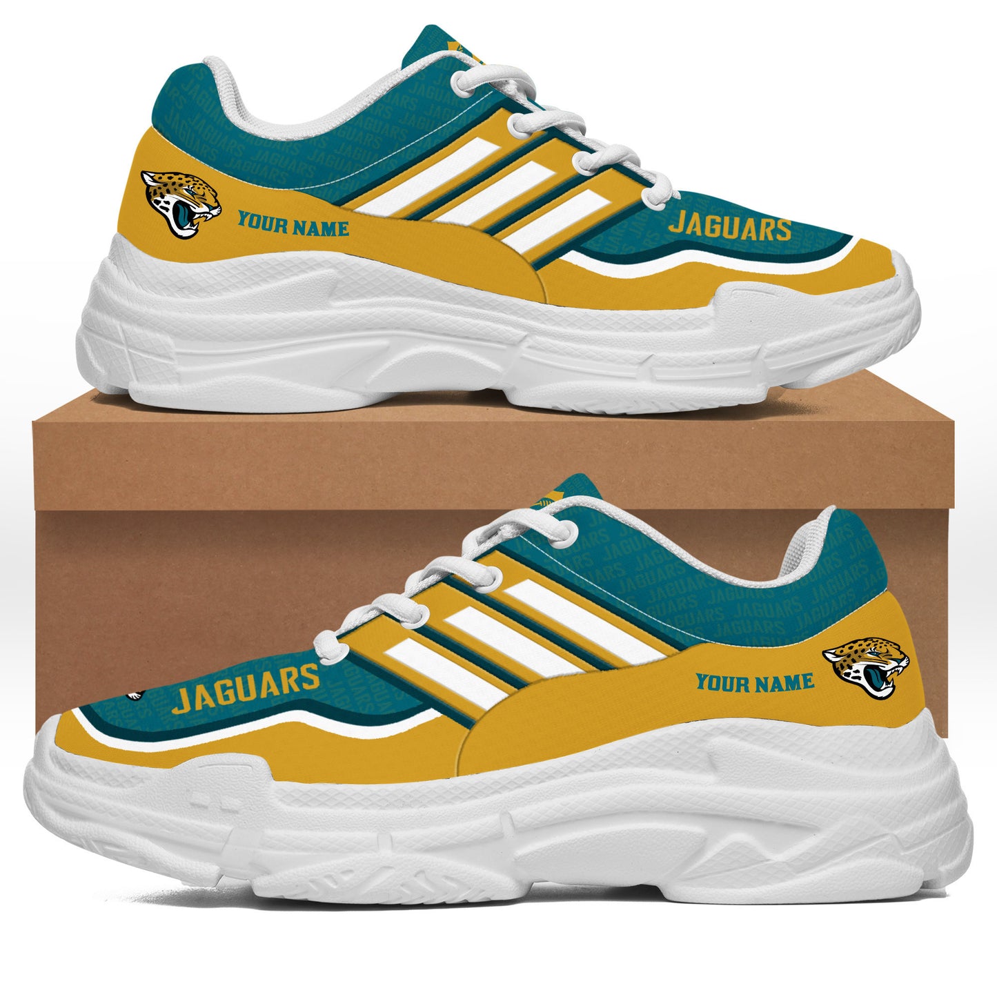 Jacksonville Jaguars Personalized Chunky Sneakers 08