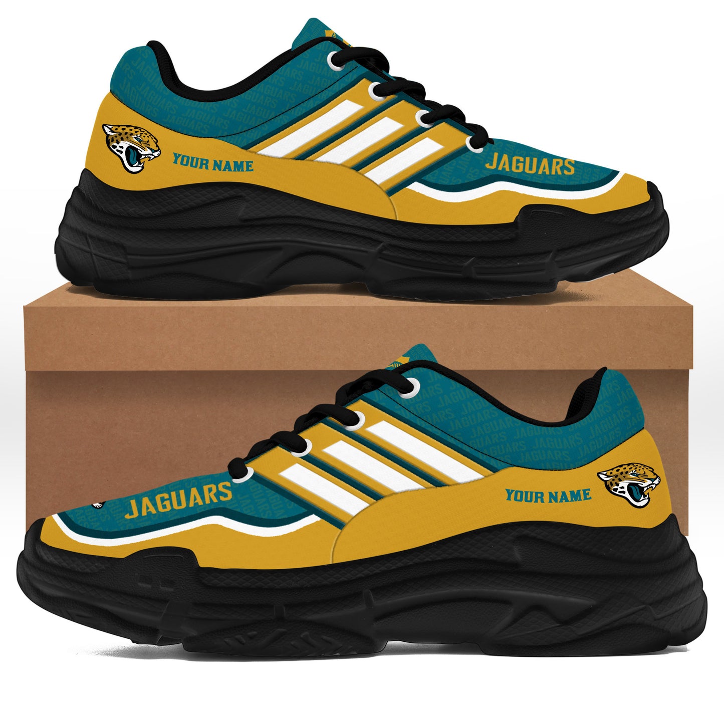 Jacksonville Jaguars Personalized Chunky Sneakers 08