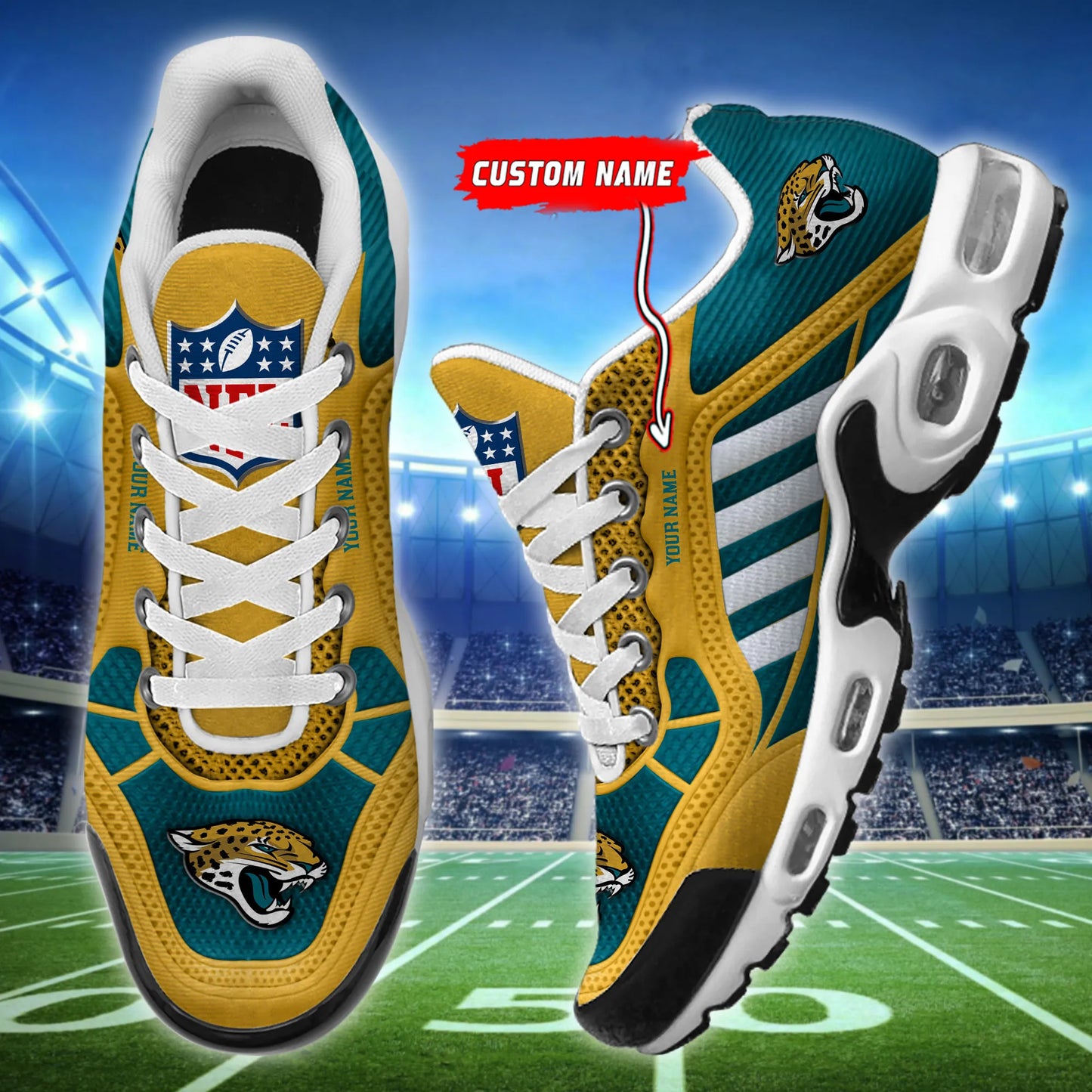 Jacksonville Jaguars Personalized Plus T-N Youth Sneakers BG149