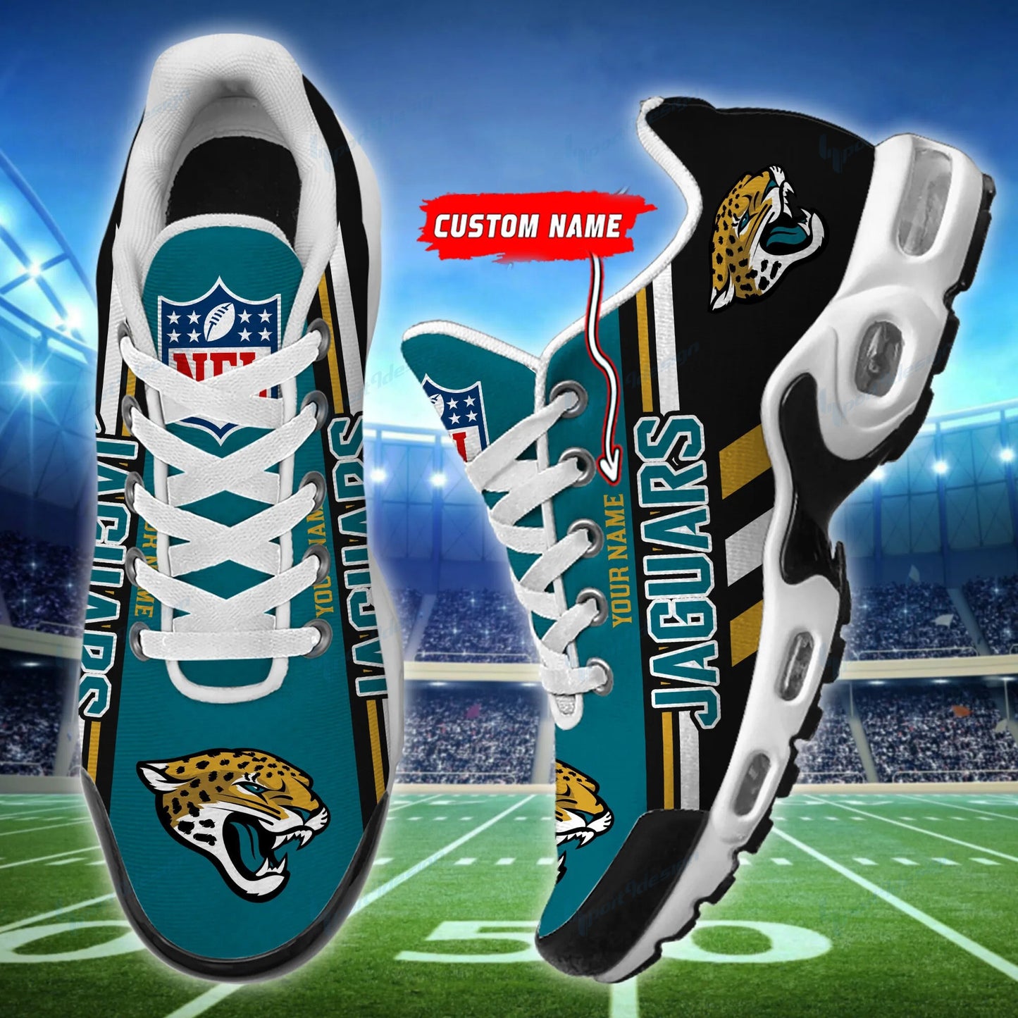 Jacksonville Jaguars Personalized Plus T-N Youth Sneakers BG62