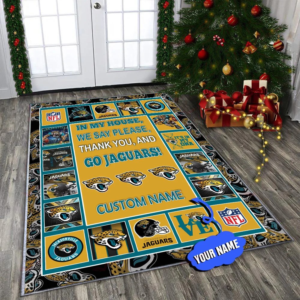 Jacksonville Jaguars Personalized Premium Rectangle Rug 29