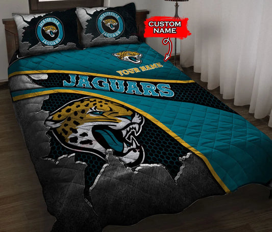 Jacksonville Jaguars Personalized Quilt Set BG129