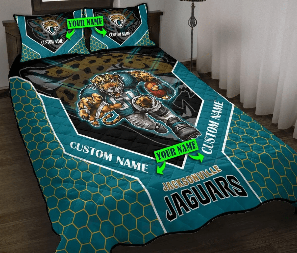 Jacksonville Jaguars Personalized Quilt Set BG95