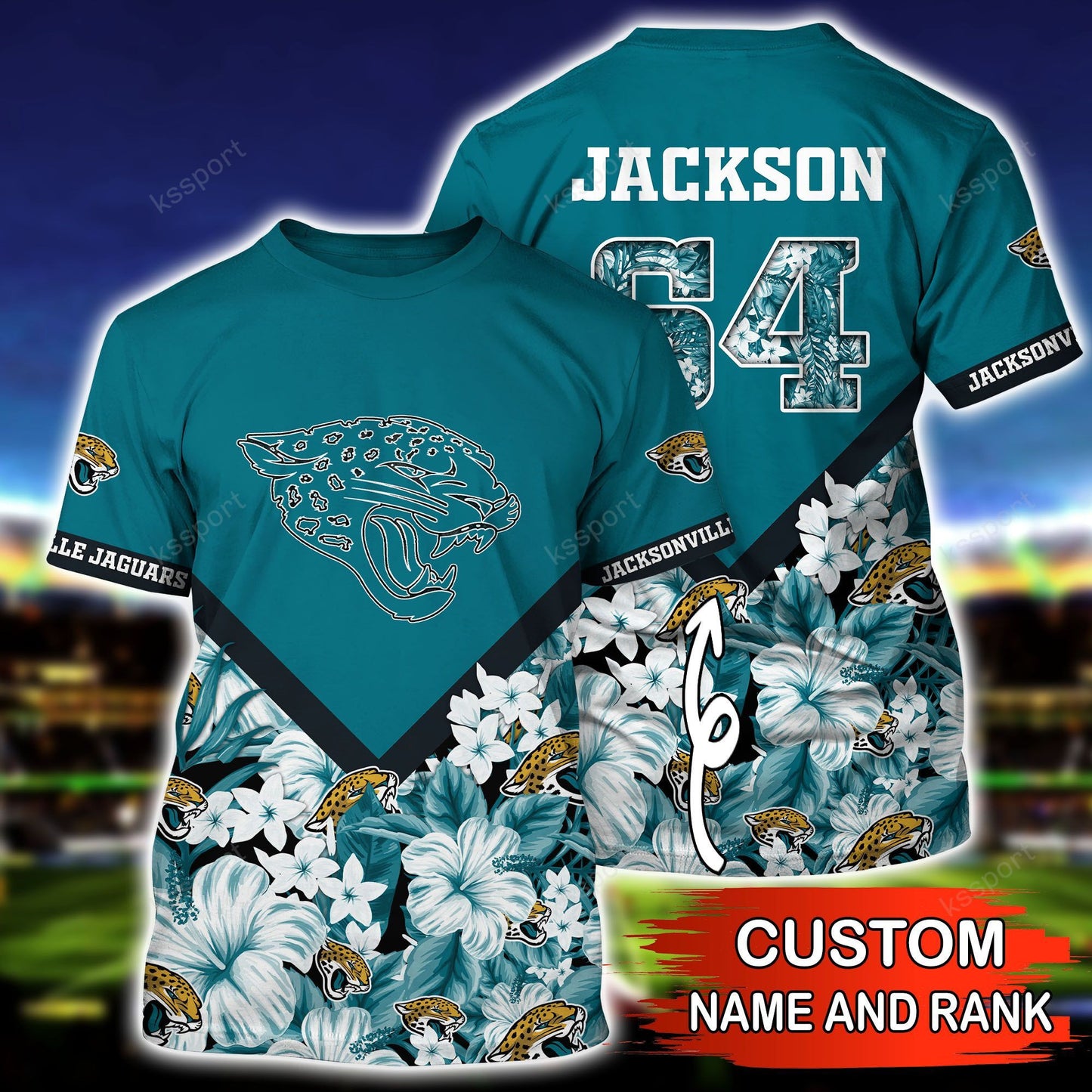Jacksonville Jaguars Personalized Shirt and Shorts BG283
