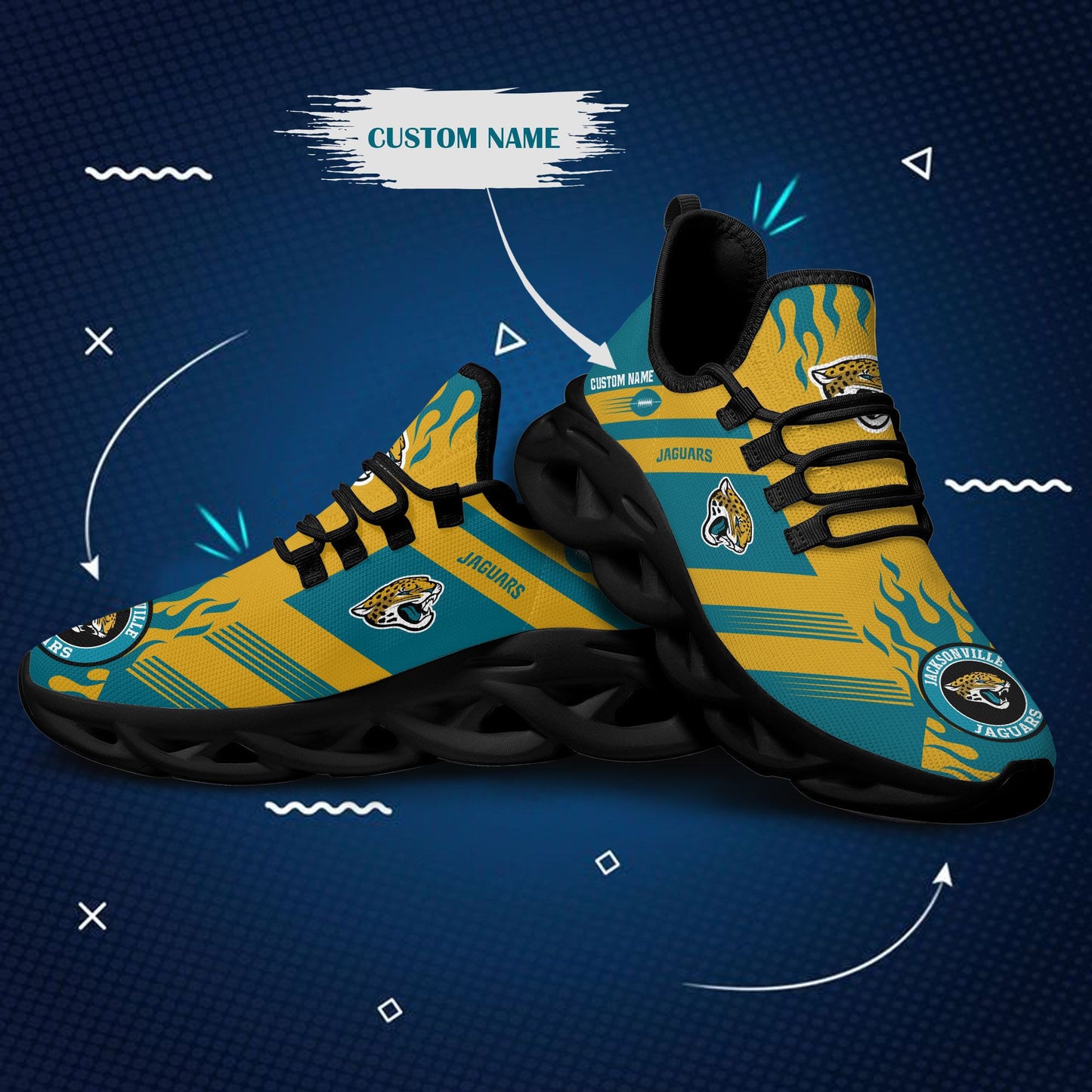 Jacksonville Jaguars Personalized Yezy Running Sneakers BB585