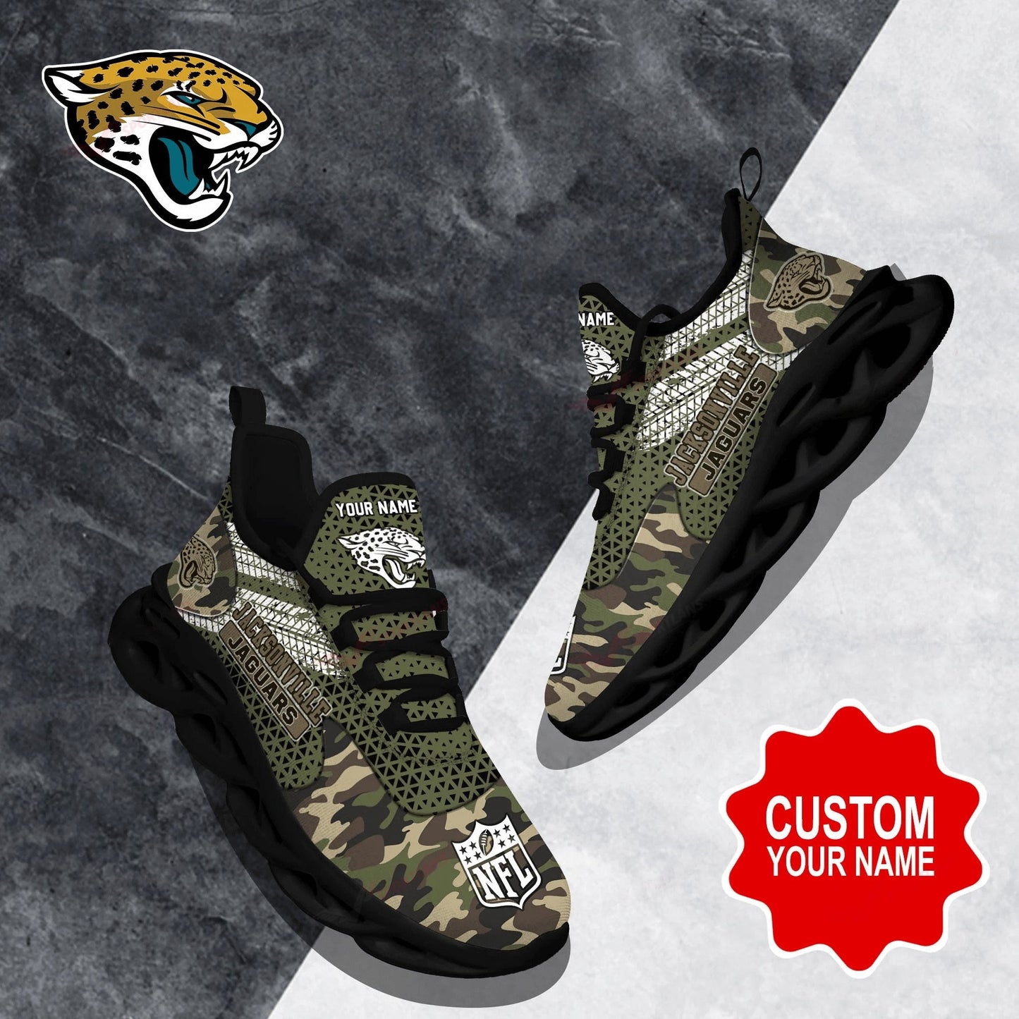 Jacksonville Jaguars Personalized Yezy Running Sneakers SPD604