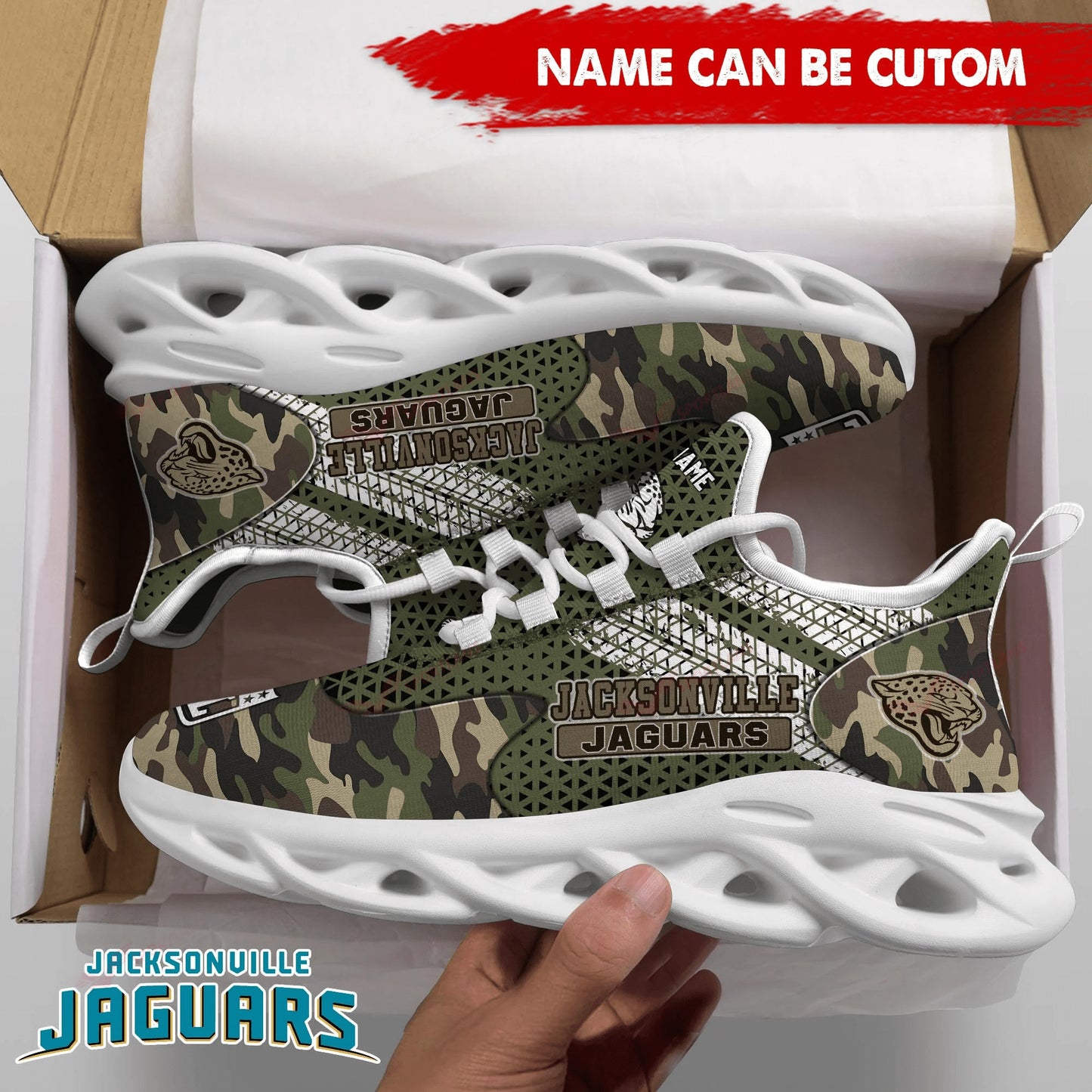 Jacksonville Jaguars Personalized Yezy Running Sneakers SPD604