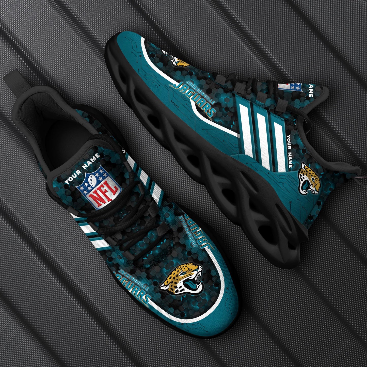 Jacksonville Jaguars Personalized Yezy Running Sneakers SPD653