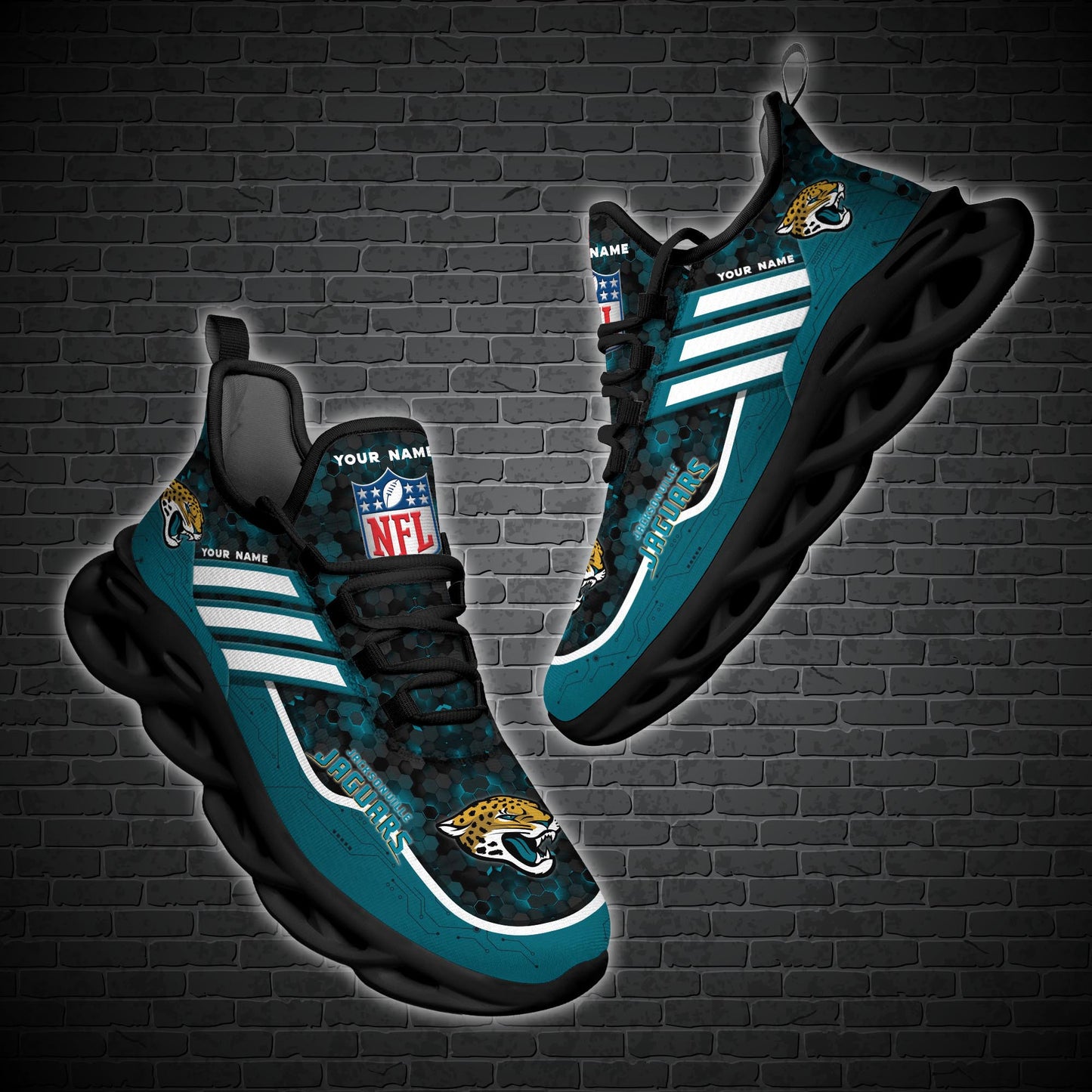 Jacksonville Jaguars Personalized Yezy Running Sneakers SPD653