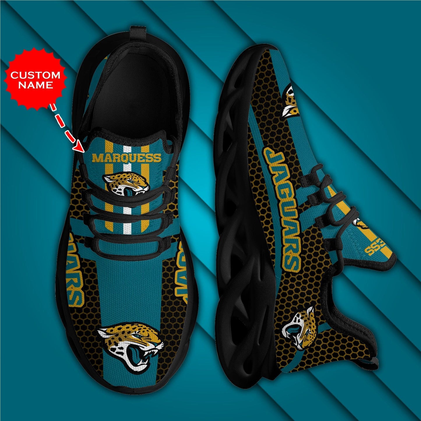 Jacksonville Jaguars Shoes Clunky Sneakers Luxury NFL Custom name