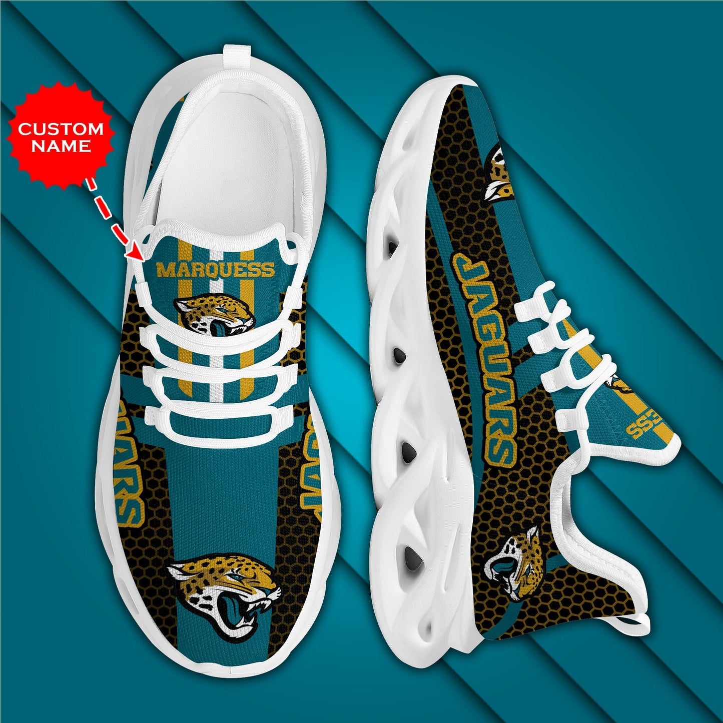 Jacksonville Jaguars Shoes Clunky Sneakers Luxury NFL Custom name