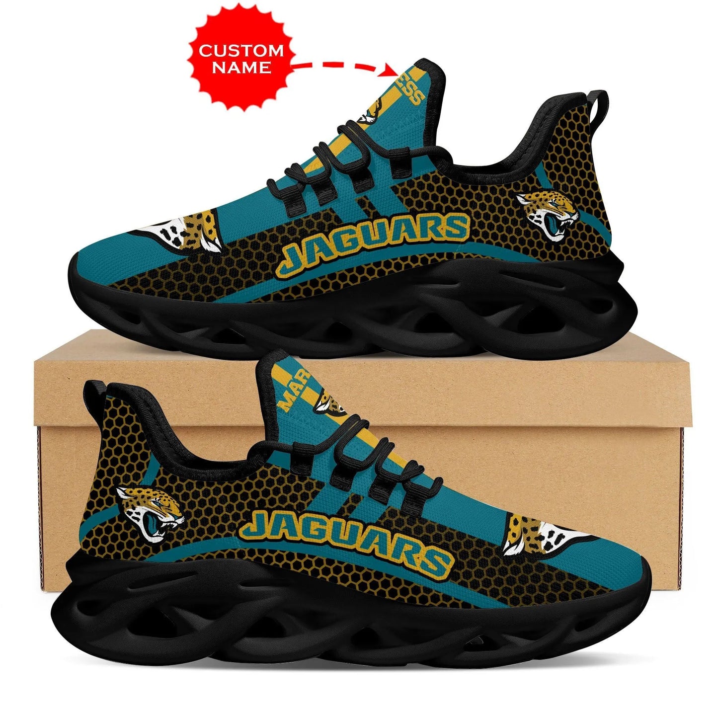 Jacksonville Jaguars Shoes Clunky Sneakers Luxury NFL Custom name