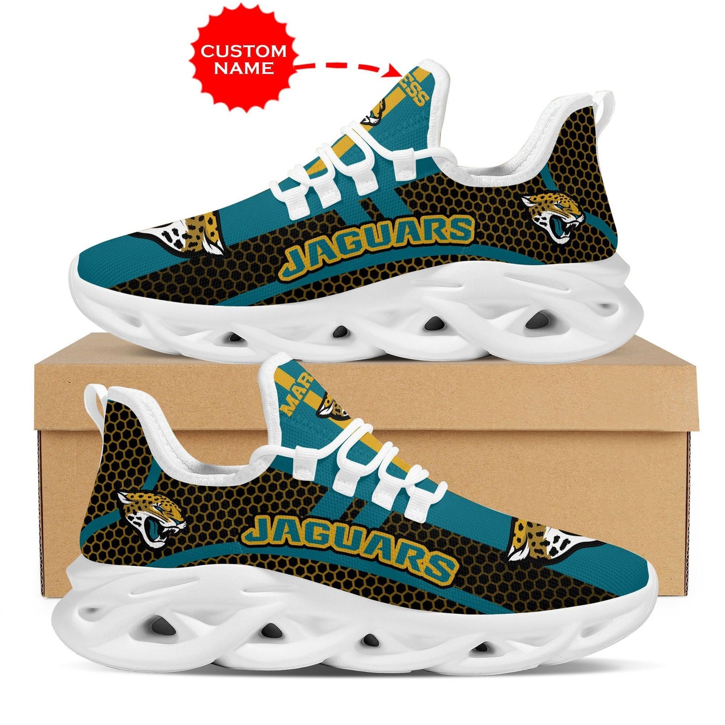 Jacksonville Jaguars Shoes Clunky Sneakers Luxury NFL Custom name