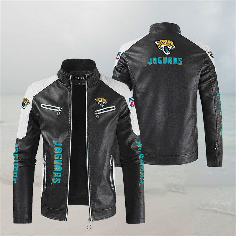 Jacksonville Jaguars Stand Collar Leather Jacket BG36