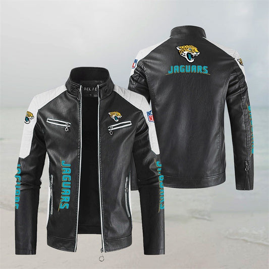 Jacksonville Jaguars Stand Collar Leather Jacket BG36
