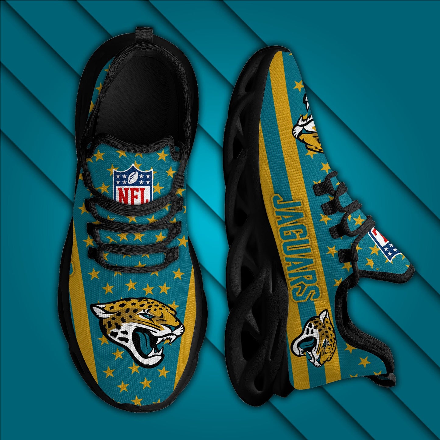 Jacksonville Jaguars Yezy Running Sneakers 33