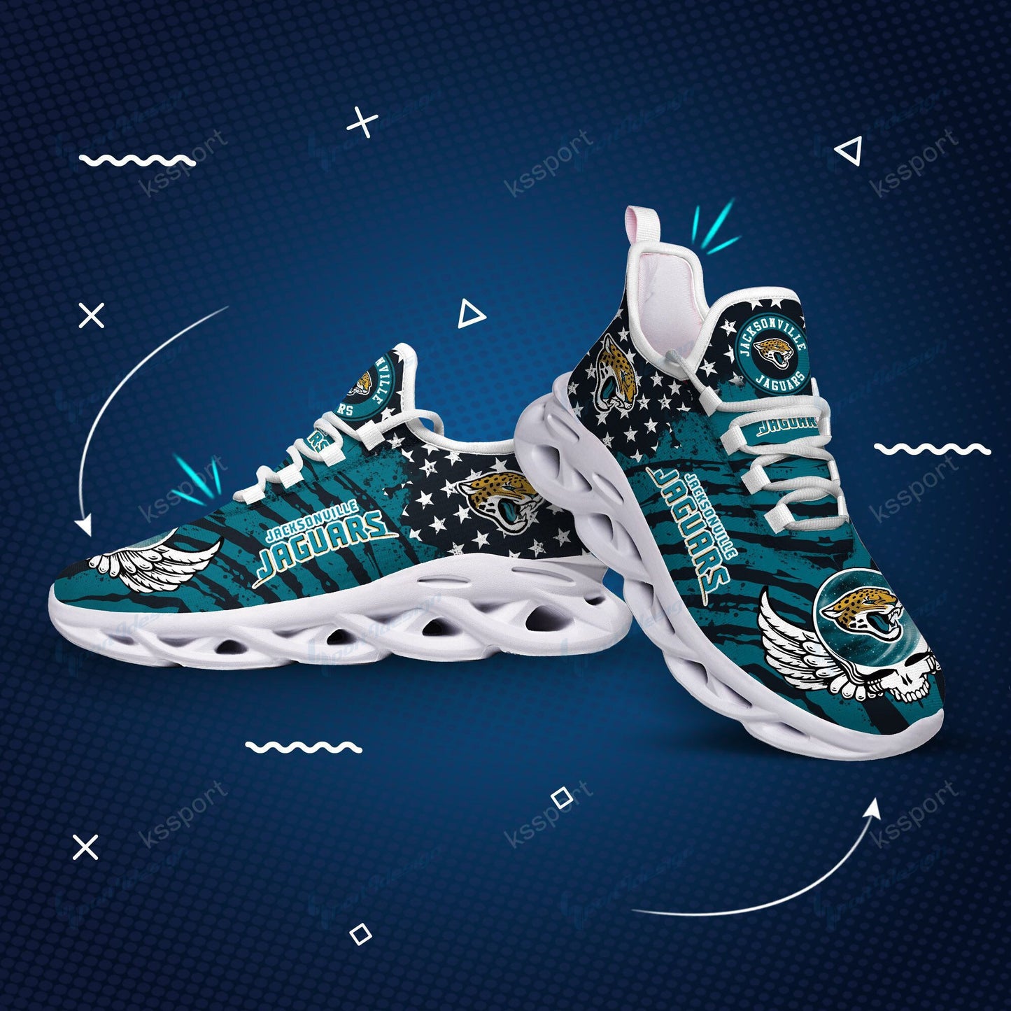 Jacksonville Jaguars Yezy Running Sneakers BB762