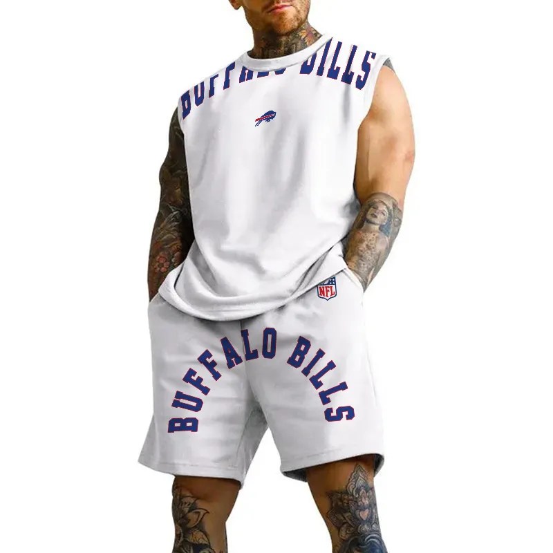 Buffalo Bills Combo Men Jersey Tank Top and Shorts AZICOTATTMS00012