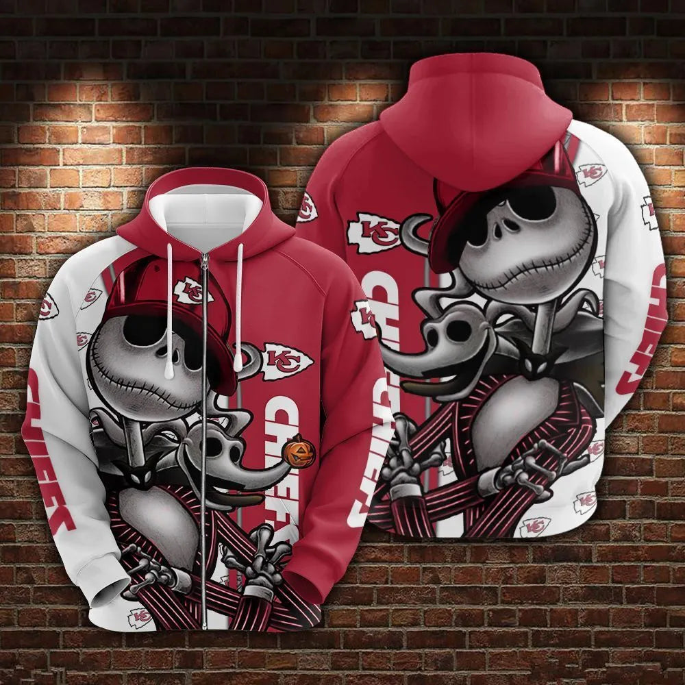 Kansas City Chiefs and Jack skellington Hoodie 595