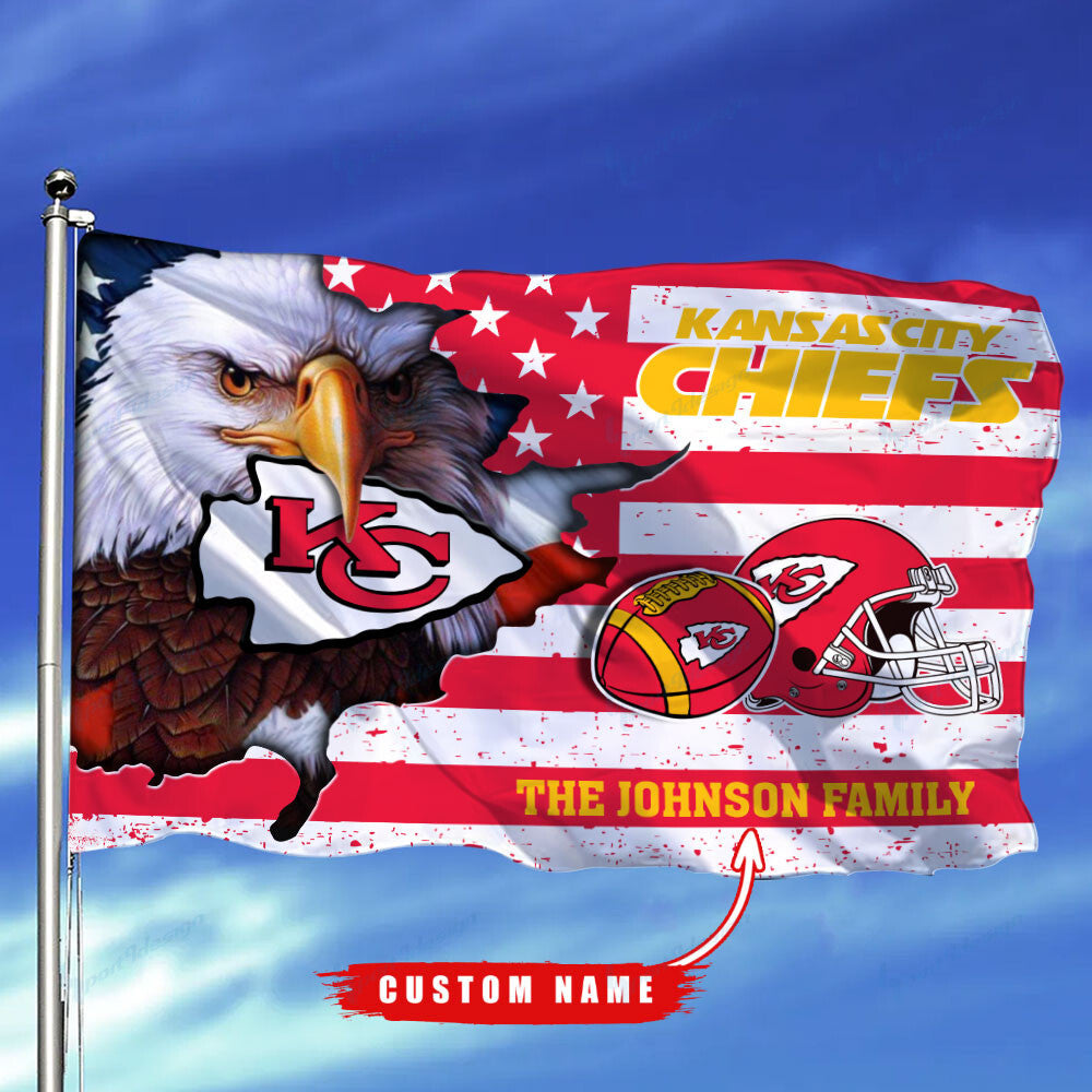 Kansas City Chiefs-Flag-Custom Name