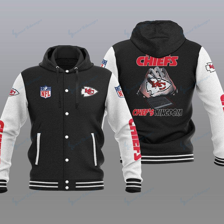 Kansas City Chiefs Hooded Button Jacket with Hood 16