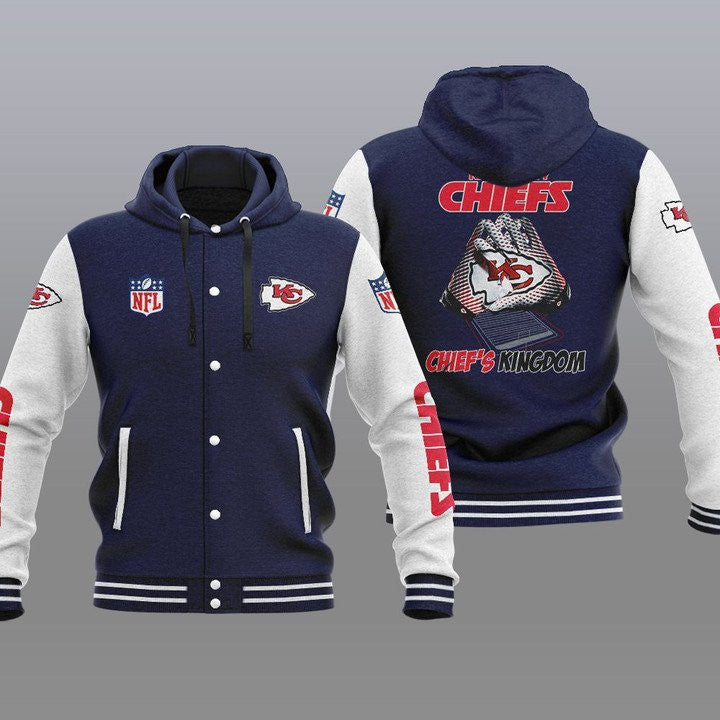 Kansas City Chiefs Hooded Button Jacket with Hood 16