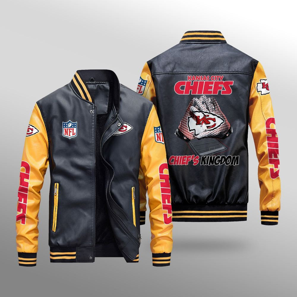 Kansas City Chiefs Leather Bomber Jacket BG01