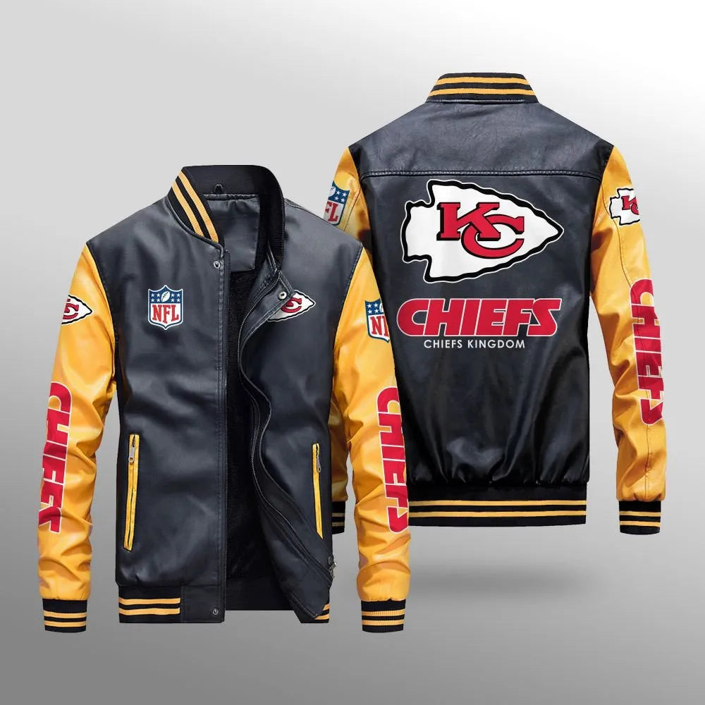 Kansas City Chiefs Leather Bomber Jacket BG22